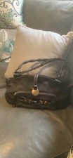 Via Spiga Brown Leather Bag W Braided Handle And Gold Accent