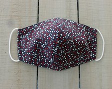 Red and White Stars on a Blue Background 100 Cotton Face Mask. Hand sewn mask
