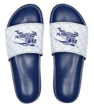 NEW BURBERRY BLUE LOGO SLIDE SANDALS FLIP FLOPS SHOES 42/UK 8/US 9