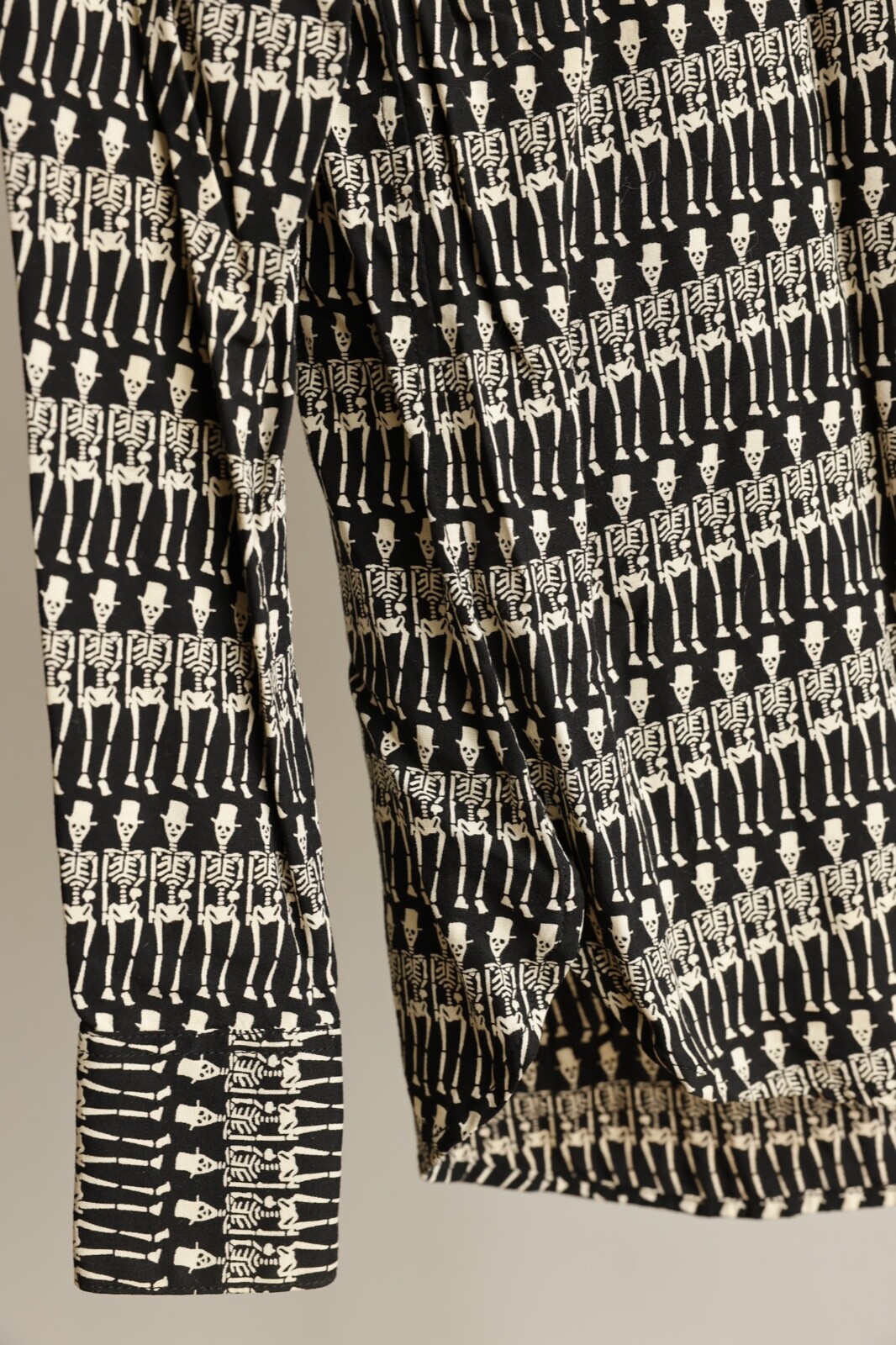 SAINT LAURENT PARIS 2015SS Skull Patterned all over Shirt Authentic Size FR 38