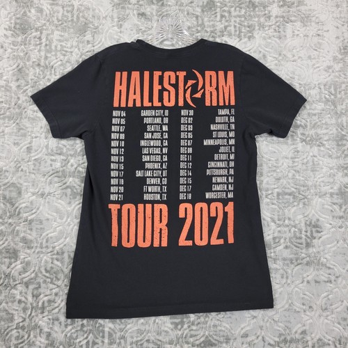 Halestorm Shirt Men's Size Medium Black Rock Metal 2021 Tour Band Concert - Picture 7 of 8