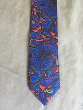 ASCOT Germany Colorful Paisley Silk Neck Tie Narrow 3" X 60" Hand Made