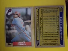 1987 Topps Philadelphia Phillies Baseball Card #702 Greg Gross