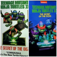Neca Teenage Mutant Ninja Turtles 4 pack Secret Of The Ooze 2 VHS and Accessory 