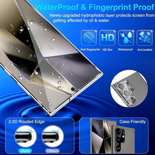 For Samsung Galaxy S24 Ultra Plus Screen Protector + Camera Lens Tempered Glass - Picture 3 of 14