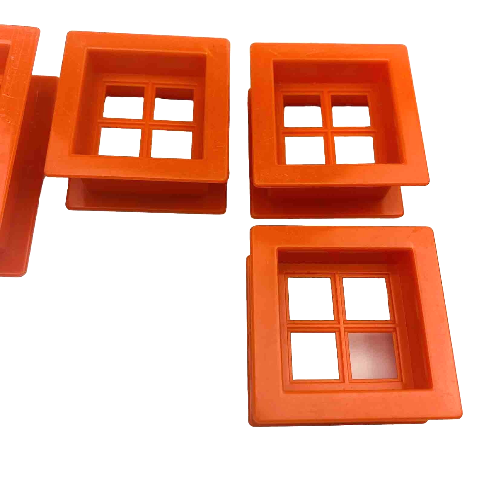 Lincoln Logs Windows and Doors Chimneys Orange Replacement Parts Lot of