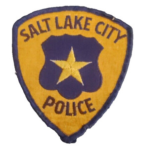 Salt Lake City Utah Police Patch Yellow and Purple 3.75 Inch x 4 Inches