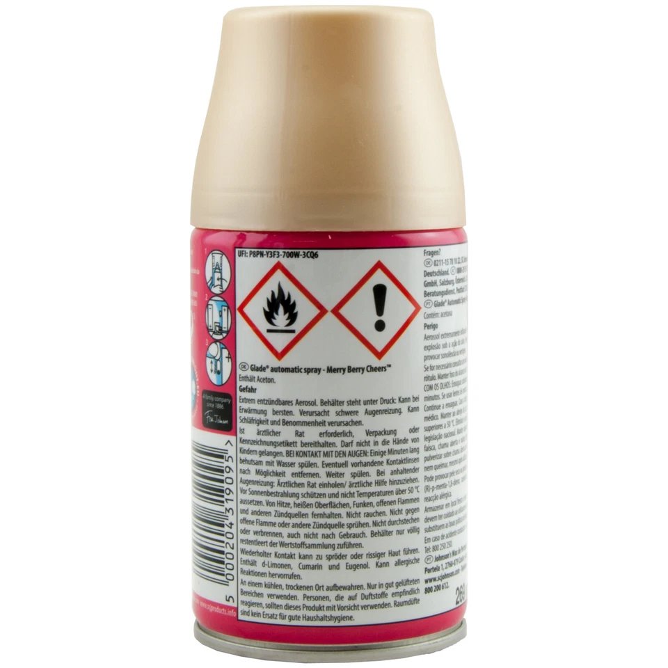 glade Automatic Spray Nachfüller Merry Berry Cheers 8 x 250ml Glühwein Duft - Bild 2 von 2