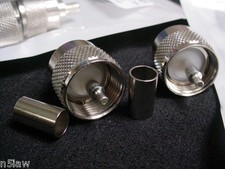 10 Silver-Teflon-Ni PL-259 Type Connectors Crimp/Crimp RG-8X, LMR-240, RG-59