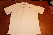 Boy Scouts of America BSA Men's Shirt Tan Large Vented Poly Microfiber Sewn Patc