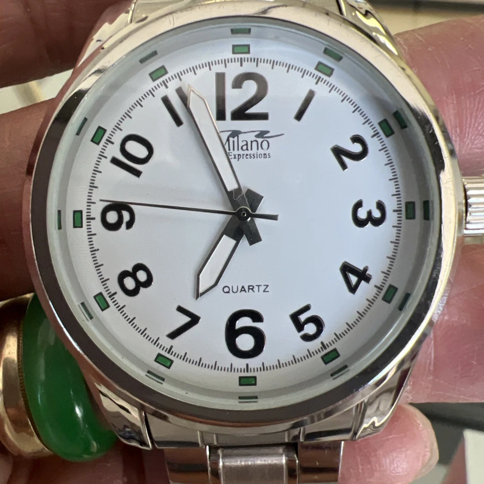 Reloj para hombre Milano Expressions cuarto plateado🔥horas esfera blanca-N-(ligero 🙏) Foto 2 de 4