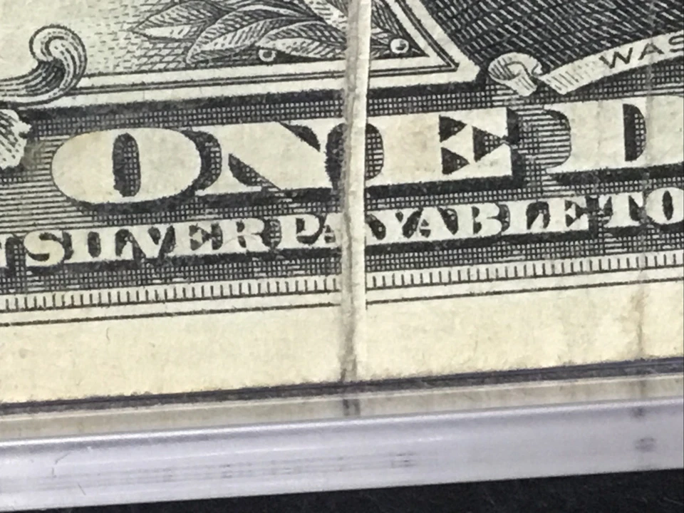 Fr. 1619 1957 $1 Silver Certificate "GUTTER FOLD ERROR" Top to Bottom ~ LA BLOCK - Image 3 of 4