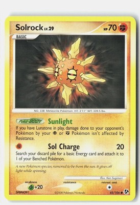Solrock 85/106 Common Great Encounters Pokemon Lightly Played Ken Sugimori
