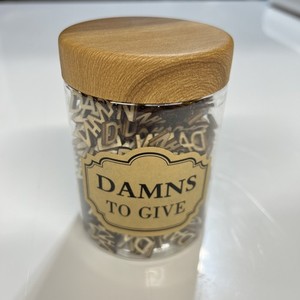 Jar of DAMNS To Give - Great Office Novelty Funny Gift 100s Of Wooden Damns WTF