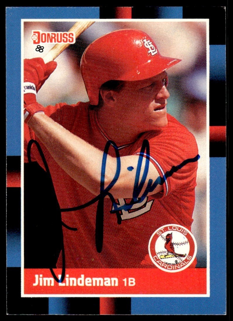 1988 Donruss Jim Lindeman IP TTM Autograph Signed St. Louis Cardinals