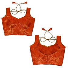 Readymade Blouse Sweetheart Neck Ethnic Bollywood Choli Brocade Silk Crop Top