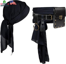KOTORA Pirate Costume Pirate Head Scarf Bandanas Belt Waist Sash Medieval Belt P