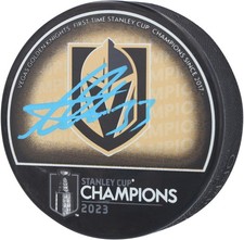 Adin Hill Vegas Golden Knights Signed 2023 Stanley Cup Champions Hockey Puck