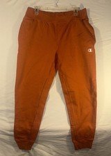 Vintage Champion Sweatpants Reverse Weave Size Large Wash Orange Joggers Logo