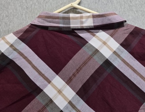 Knockout Jeans Short Sleeve Button Up Shirt Mens 6XB Red Black White Plaid - Picture 10 of 11