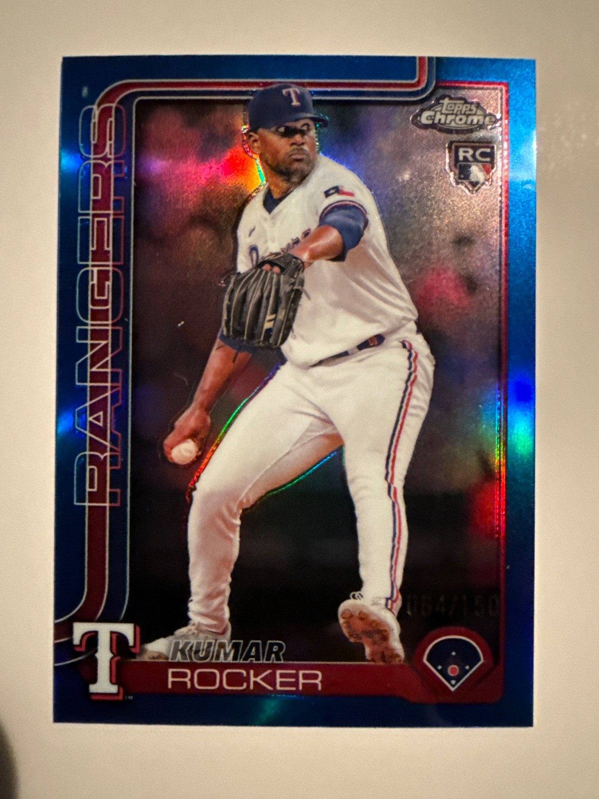 2025 Topps Chrome - Kumar Rocker #73 Blue Refractor /150 (RC)
