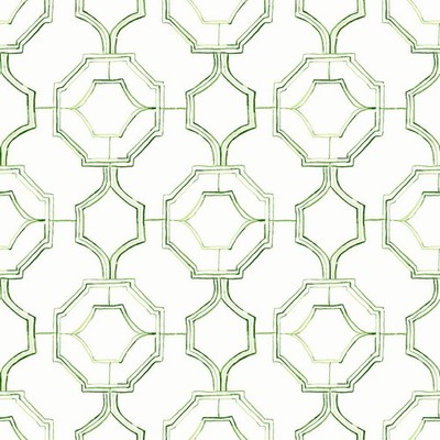 FD26316_Happy Geometric Trellis Grün Weiß Edle Dekor Tapete