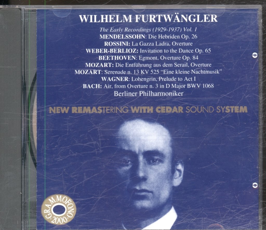 AB78574 Wilhelm Furtwangler Early Recordings 1929-1937 Vol 1 CD Italy Grammofono