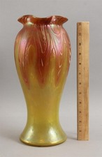 c1900 Antique 13in Art Nouveau LOETZ Austrian Bohemian Art Glass TITANIA Vase
