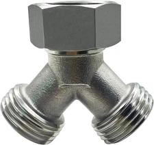 beduan Stainless Steel Garden Hose Splitter 2 Way Y 1/2 inch, Silver 
