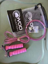 WOD NATION  SPEED JUMP ROPE. ADJUSTABLE WITH EXTRA CABLE & CARRY BAG. Open Box 