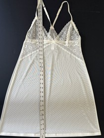 LA PERLA Studio ( 4 ) Ivory Lace Mesh Slip Lingerie Nightie WM LG EUC