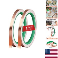 Versatile 1/4 Inch Copper Foil Tape - 22 Yards x 2 Rolls for Crafts Repairs