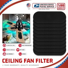 Ceiling Fan Blade Filters 10pcs Activated Carbon Air Purifier Pads Dust Removal