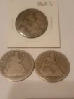 1854, 1855o & 1868s Seated Liberty Half Dollars Lot of 3 poor condition