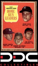 1962 Topps #53 AL HR Leaders Roger Maris Mickey Mantle Excellent Yankees