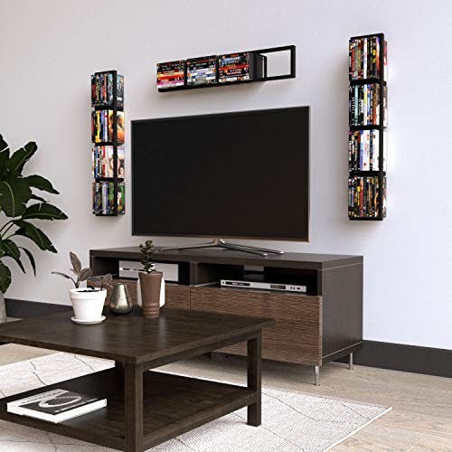 Black Floating Shelves for Wall, 34 Inch Video Games CD DVD Storage Shelves, - Picture 6 of 6