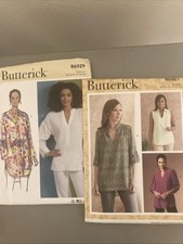 2 NEW Butterick Patterns Misses' & Women’s Tops & Tunics Sizes 8-16