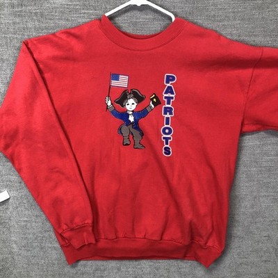Vintage Hanes Sweatshirt Mens L Red Clinton Christian Academy Patriots Pullover