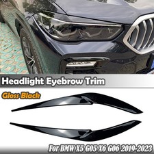 Headlight Eyebrows Eyelids Trim Cover For Bmw X5 G05 X6 G06 2018-2023 Black Headlight Eyebrows Eyelids Trim Cover For Bmw X5 G05 X6 G06 2018-2023 Black