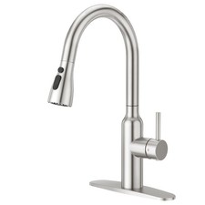 Brushed Nickel Kitchen Faucets with Pull Down Sprayer, Faucets for Kitchen Si...
