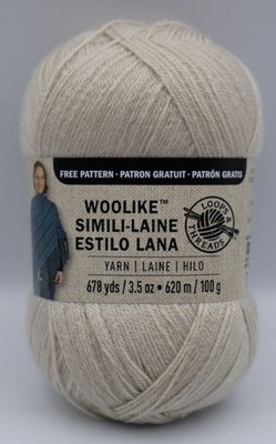 LOOPS & THREADS Woolike Simili-Laine BEIGE #6 Super Fine YARN (678yds 3.5oz) NEW