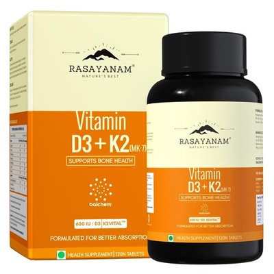 Vitamin D3 K2(MK-7) from Balchem, USA | For Bone Strength, Heart Health,Immunity