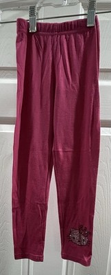 Hello Kitty Macy s Exclusive Dark Pink Leggings w/Rhinestone Kitty Face Size 5