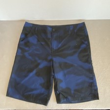 Joe Boxer Hybrid Shorts Men’s 38 Blue Camo EUC Belt Loops Snap Pockets 23” long