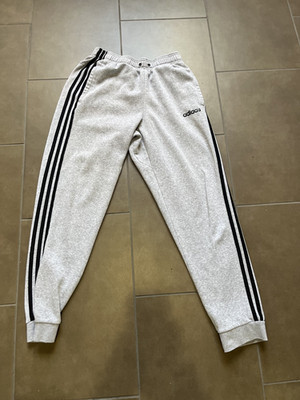 Adidas Men's Medium Gray Jogger Sweatpants 3 Stripe Fleece