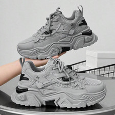 Tenis Chunky Hombre Gris Plataforma Urbano Zapatillas Deportivas Moda 2026