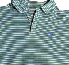 Tommy Bahama Island Zone Men's Striped Polo Shirt with Embroidered Logo Size XL