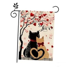 Valentines Cats Garden Flag 12x18 Inch Vertical Double Sided Outdoor ornament
