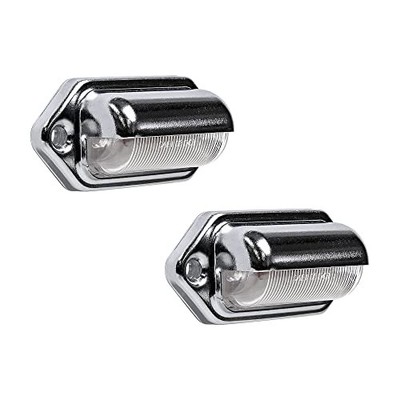 TRUE MODS 2pc Boat Trailer LED License Plate Lights [DOT FMVSS 2 Pack Chrome
