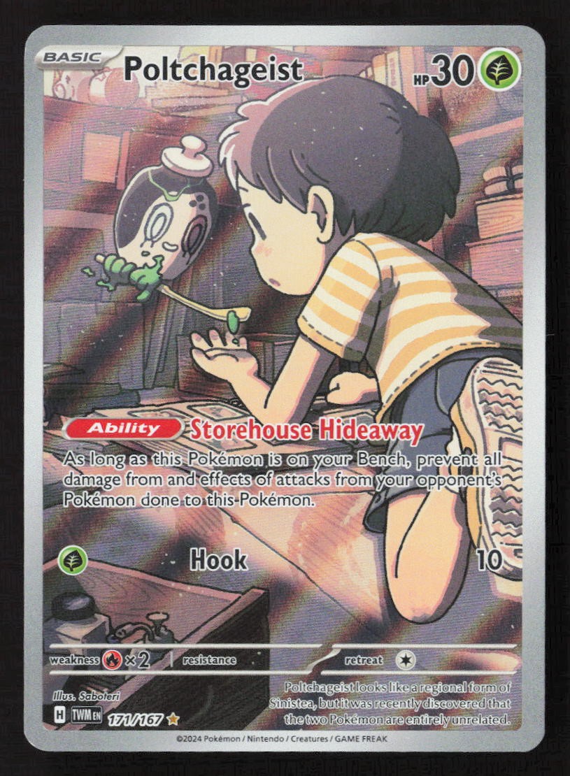 Poltchageist Illustration Rare Holo TWM 171/167 NM Pokemon TCG